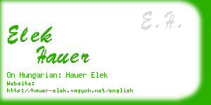 elek hauer business card